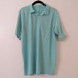 Lululemon Mens Hidden Snap Button Performance Golf Polo Shirt Large